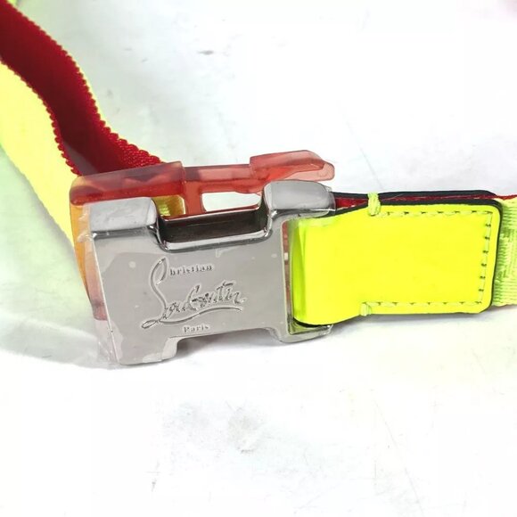 Christian Louboutin logo Buckle Accessories belt Canvas yellow Unused main image 9